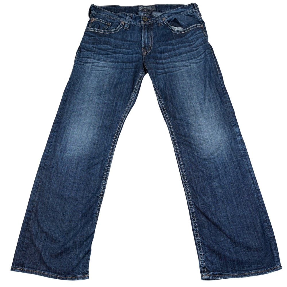 Silver Jeans Co Denim Jeans Mens Zac 36x32 Blue Western Y2K Streetwear
